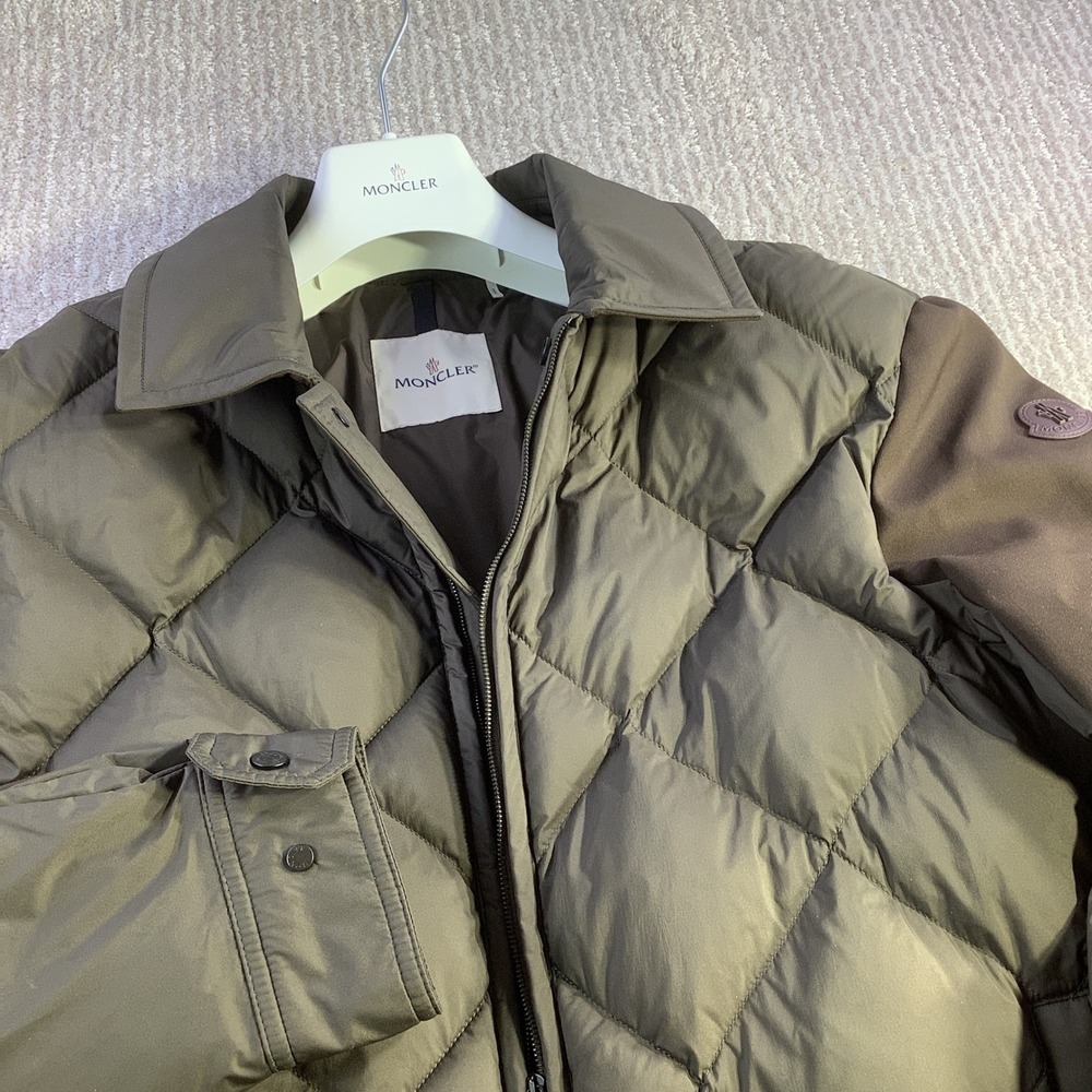 Moncler Aiguille Giubbotto Down Quilted Puffer Jacket Brown Mens Size 5 XL